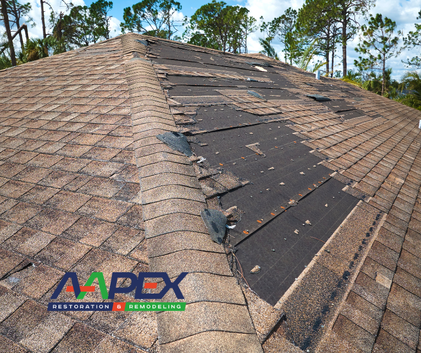 roof damaged from ice
